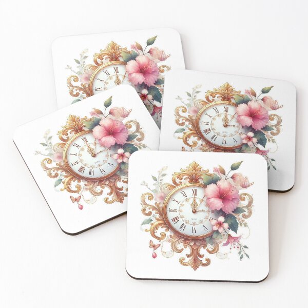 Item preview, Vintage Cottagecore Floral Clock, Junk Journal Design designed and sold by Sol-threads.