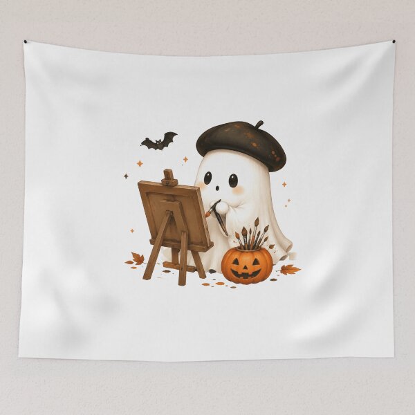 Item preview, Ghost Artist in Halloween Scene designed and sold by abieran.