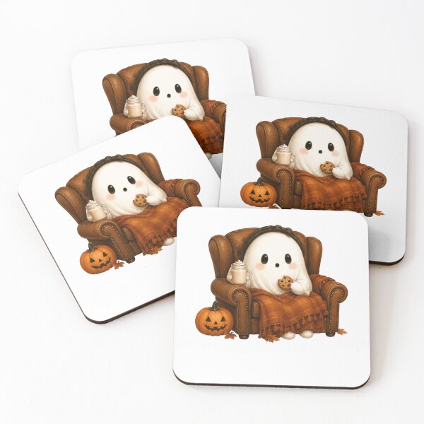 Item preview, Cute Ghost Enjoying Halloween Treats designed and sold by abieran.