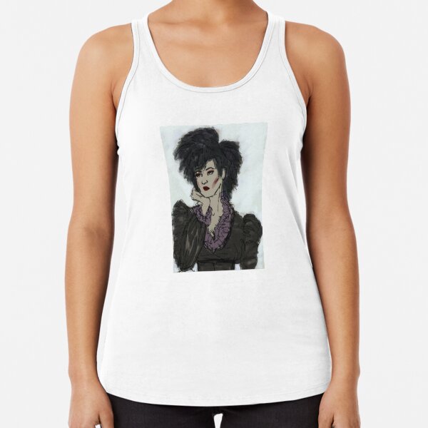 Illustrated Gothic Self-Portrait Racerback Tank Top