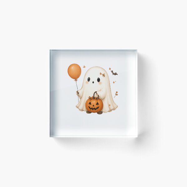 Item preview, Cute Ghost with Pumpkin designed and sold by abieran.