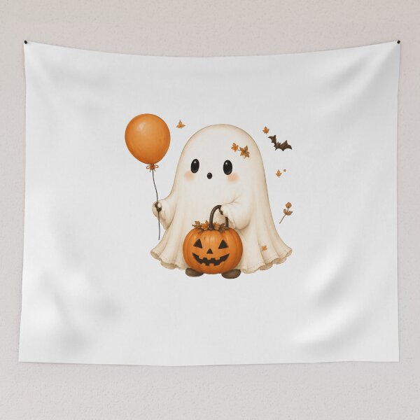 Item preview, Cute Ghost with Pumpkin designed and sold by abieran.