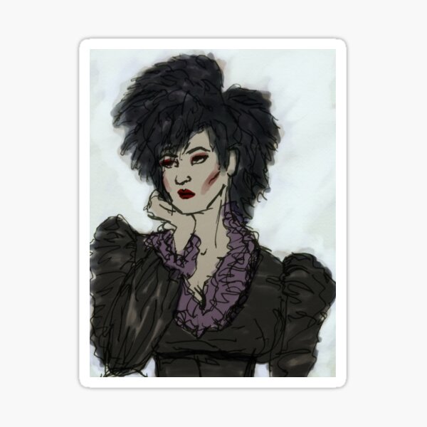 Illustrated Gothic Self-Portrait Sticker