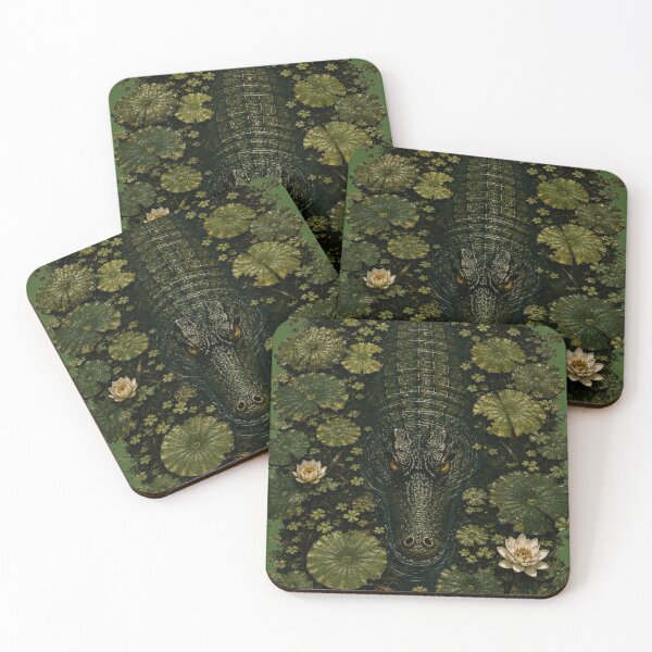 Item preview, Crocodile in Water Lilies designed and sold by Theshop611.