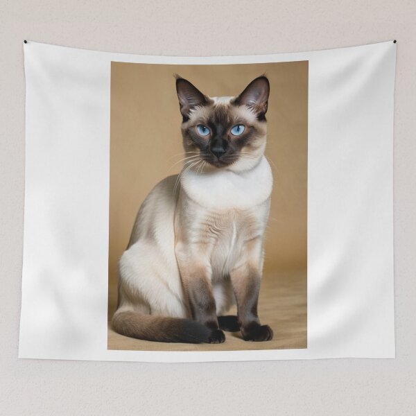 Aperçu de l'œuvre Animals - Siamese Cat, Intense Blue Eyes and Feline Elegance créée et vendue par World-Pets.