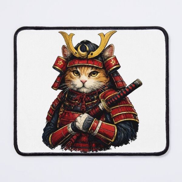 Item preview, Samurai Cat Warrior – Japanese Fantasy Feline Illustration designed and sold by VerdePegajoso.