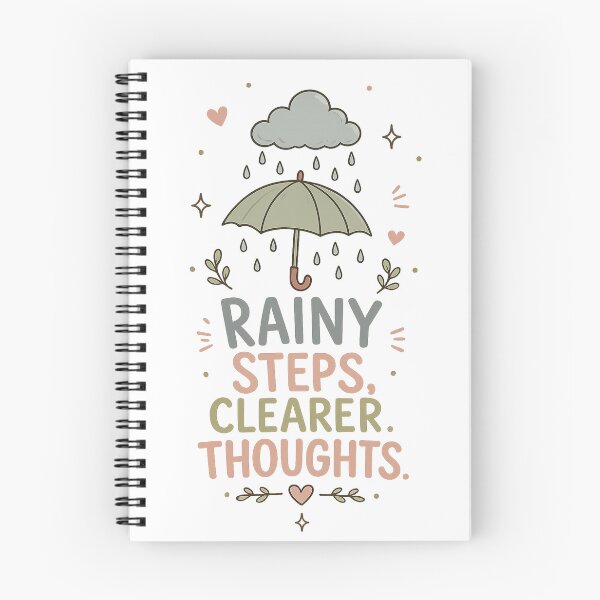 Item preview, Rainy Days Clearer Thoughts | Rain Aesthetic Quote | Cozy Mindfulness Ar designed and sold by LittleJoyStudio.Art.