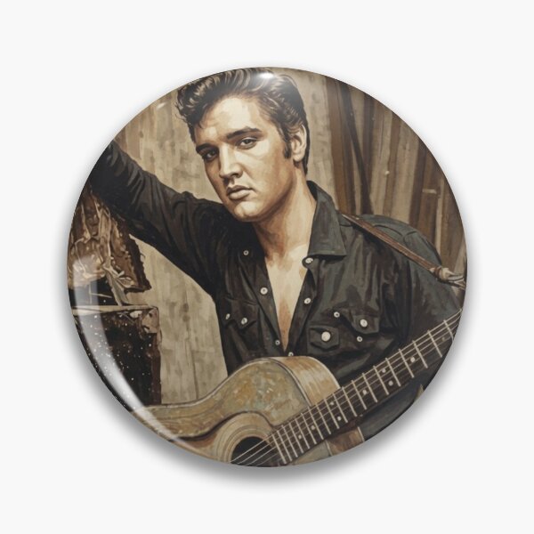 Item preview, Elvis Presley Vintage Acoustic Session Oil Painting Art designed and sold by ElvisVintagePosters.