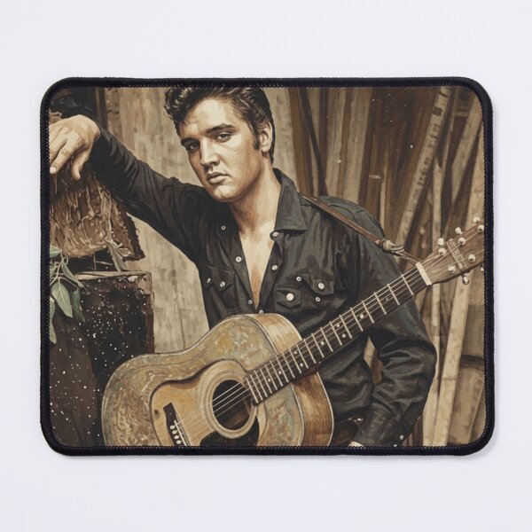 Item preview, Elvis Presley Vintage Acoustic Session Oil Painting Art designed and sold by ElvisVintagePosters.