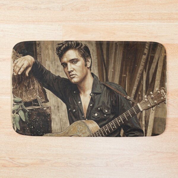 Item preview, Elvis Presley Vintage Acoustic Session Oil Painting Art designed and sold by ElvisVintagePosters.