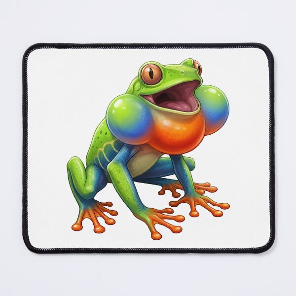 Item preview, Colorful Tree Frog Vocal Sac Inflation designed and sold by TeeARTHY.