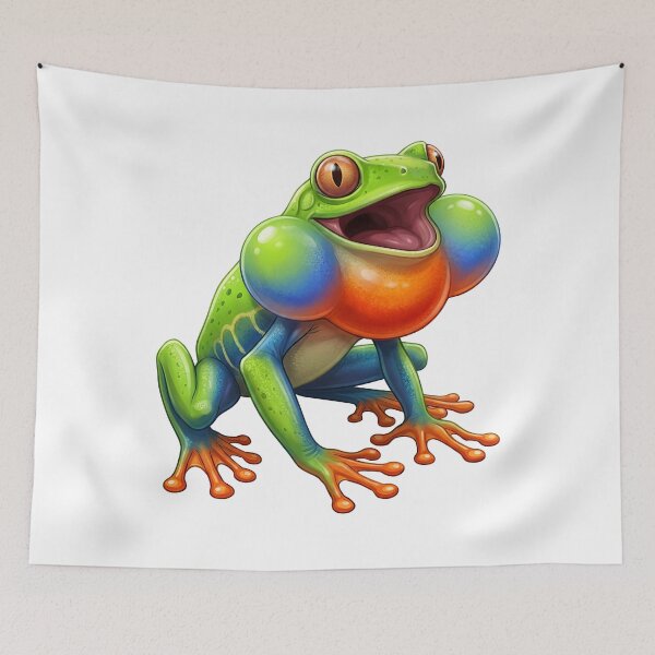 Item preview,  Colorful Tree Frog Vocal Sac Inflation designed and sold by TeeARTHY.