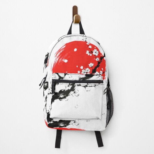 Item preview, Sumi-e Art: Red Sun Sakura Cherry Blossoms Japanese Background White designed and sold by Natalia-Vlad.