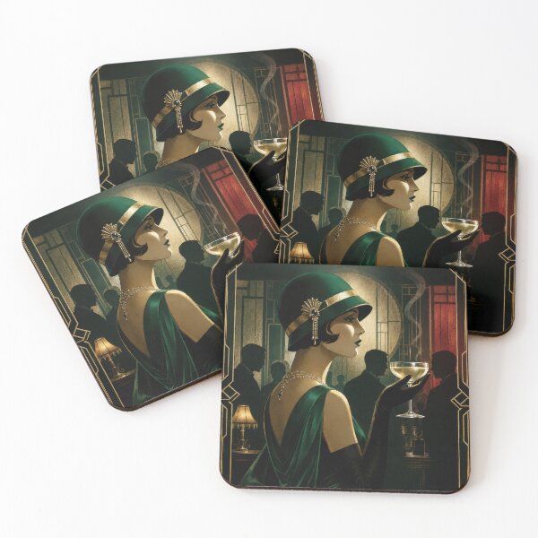 Item preview, Elegant Flapper in Speakeasy designed and sold by Andy Gambino Art.