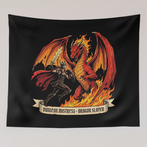 Item preview, Dungeon Mistress Dragon Slayer Medieval Fantasy female warrior designed and sold by TeeARTHY.