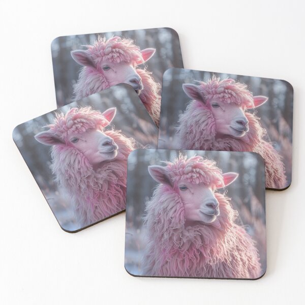 Item preview, Fluffy Pink Lamb Winter Portrait designed and sold by Pierce Millington Gallery.