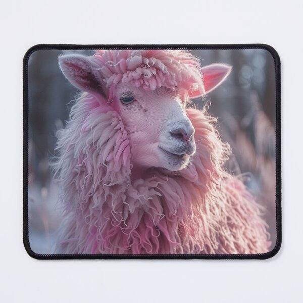 Item preview, Fluffy Pink Lamb Winter Portrait designed and sold by Pierce Millington Gallery.
