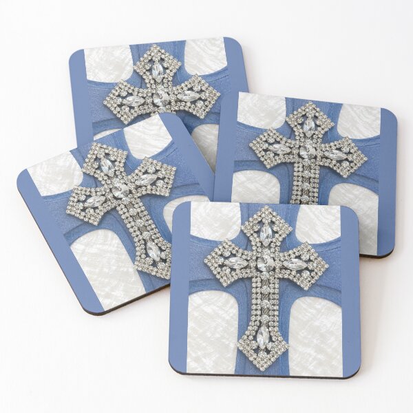 Item preview, Rhinestone Cross Blue & Mother of Pearl designed and sold by Tracie J.
