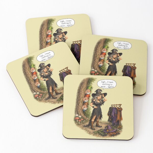 Item preview, Funny Witch Can't Decide What to Wear | Curious Garden Gnomes Halloween Humor designed and sold by Alpine-Ink.
