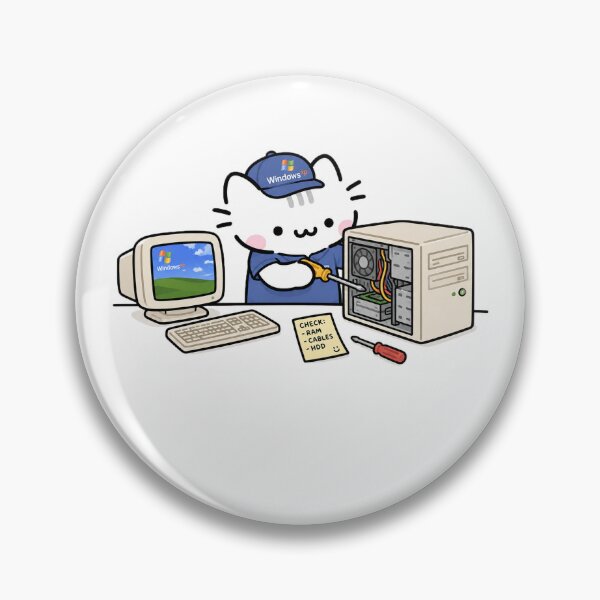 Item preview, Cute Windows XP Technician Cat Retro Computer Repair designed and sold by TrxshWear.