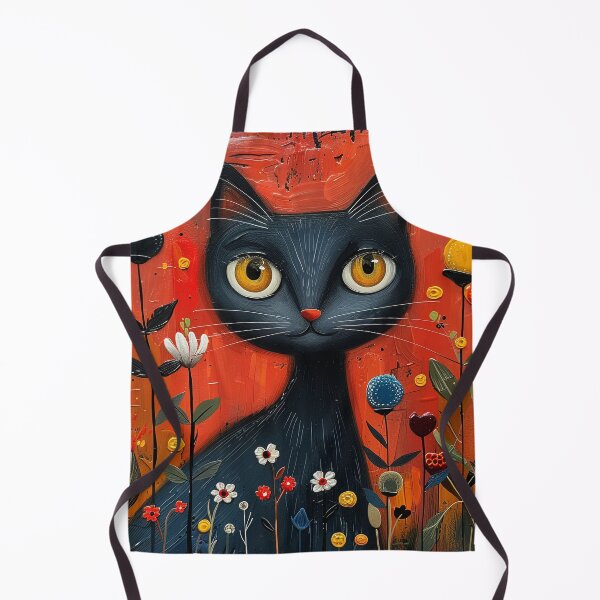 Item preview, Whimsical Black Cat Floral Painting designed and sold by Pierce Millington Gallery.