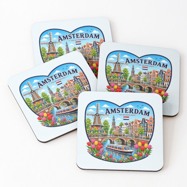 Item preview, Amsterdam Heart Shape Design designed and sold by Myra365Art.