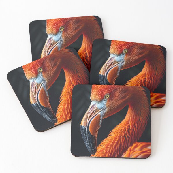 Item preview, Vibrant Orange Flamingo Closeup Portrait designed and sold by Pierce Millington Gallery.