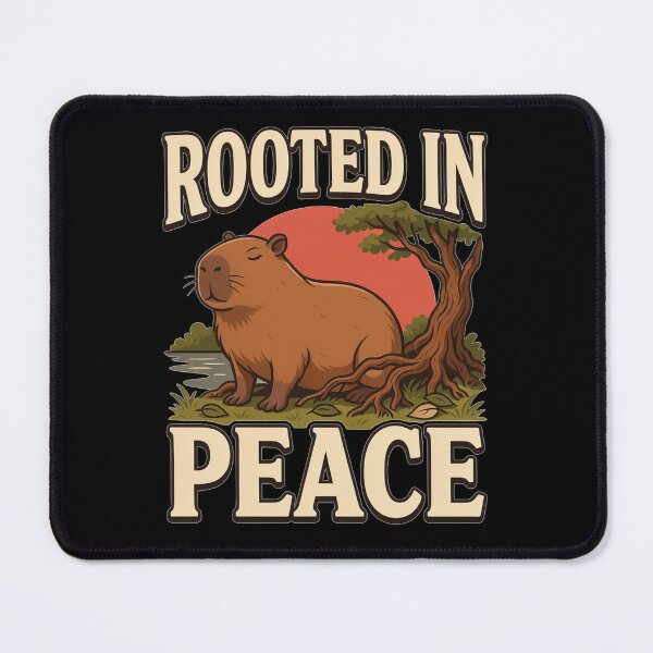 Item preview, Rooted in Peace Capybara – Vintage Zen Nature Design designed and sold by No Excuses Supply.