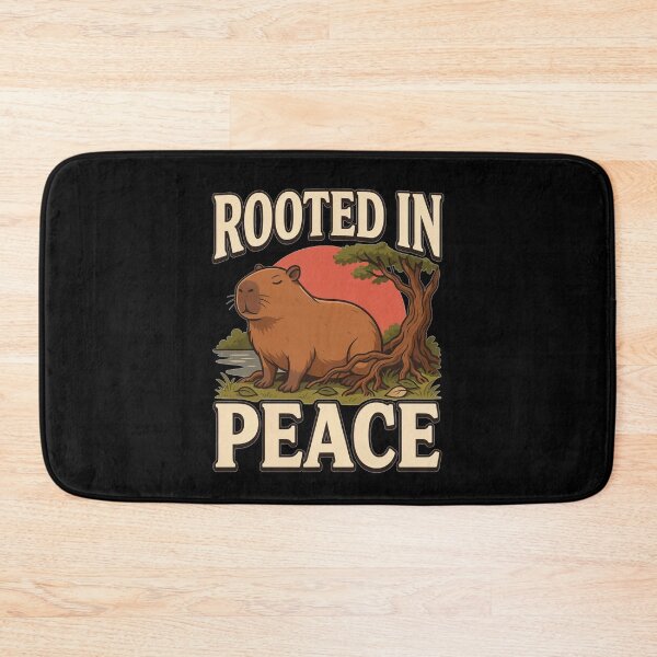 Item preview, Rooted in Peace Capybara – Vintage Zen Nature Design designed and sold by No Excuses Supply.