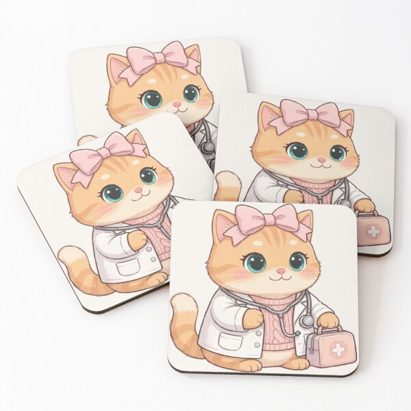 Item preview, Cute Kitten Doctor Ready to Help designed and sold by Luna's World - Moody Vibes Studio.