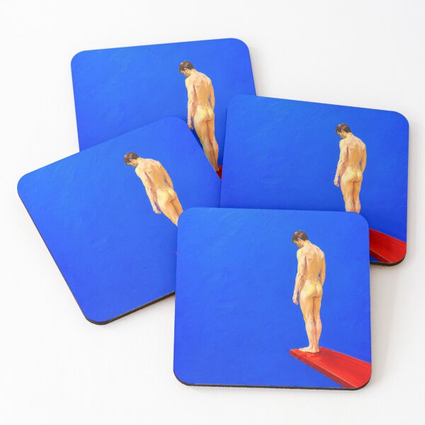 Item preview, Figure on Red Diving Board – Modern Swimming Art designed and sold by Moodzu.