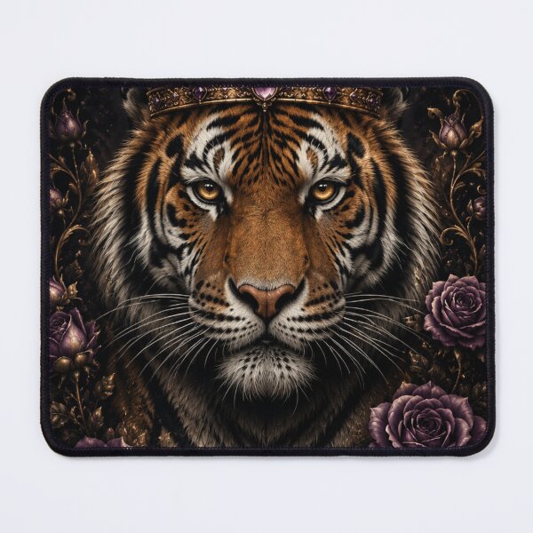 Item preview, Royal Tiger King Purple Roses Crown designed and sold by ⭐ AURA STUDIO.