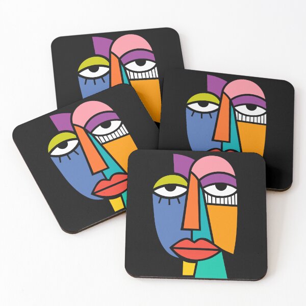 Item preview, Abstract Cubist Face - Colorful Geometric Pop Art designed and sold by MTacher.