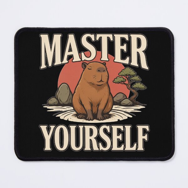 Item preview, Master Yourself Capybara – Vintage Stoic Zen Design designed and sold by No Excuses Supply.