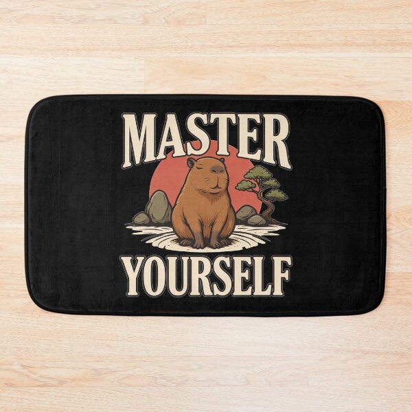 Item preview, Master Yourself Capybara – Vintage Stoic Zen Design designed and sold by No Excuses Supply.