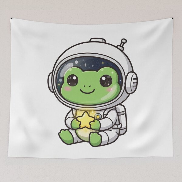 Item preview, Cute Astronaut Frog Holding Star - Kawaii Space Frog designed and sold by FantasyPearl.