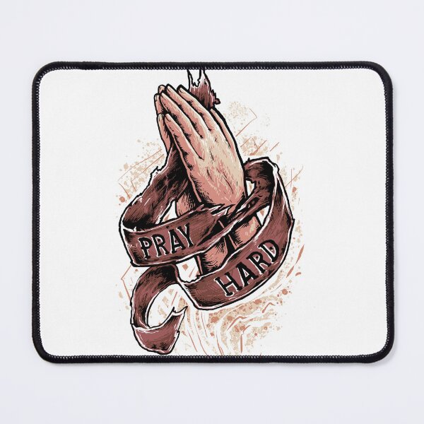 Item preview, Pray Hard – Vintage Praying Hands Christian Faith Design designed and sold by Rogue Heart Collective™.