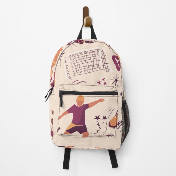 Item preview, Matchday Doodles Retro — Vintage Soccer Collage in Plum & Apricot designed and sold by ShooNyaArtStudio.