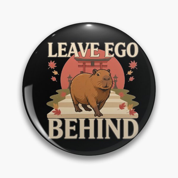 Item preview, Leave Ego Behind Capybara – Vintage Zen Temple Design designed and sold by No Excuses Supply.