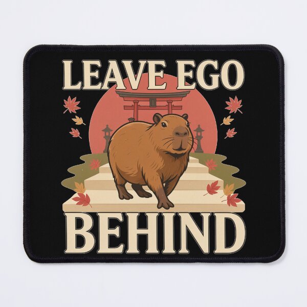 Item preview, Leave Ego Behind Capybara – Vintage Zen Temple Design designed and sold by No Excuses Supply.