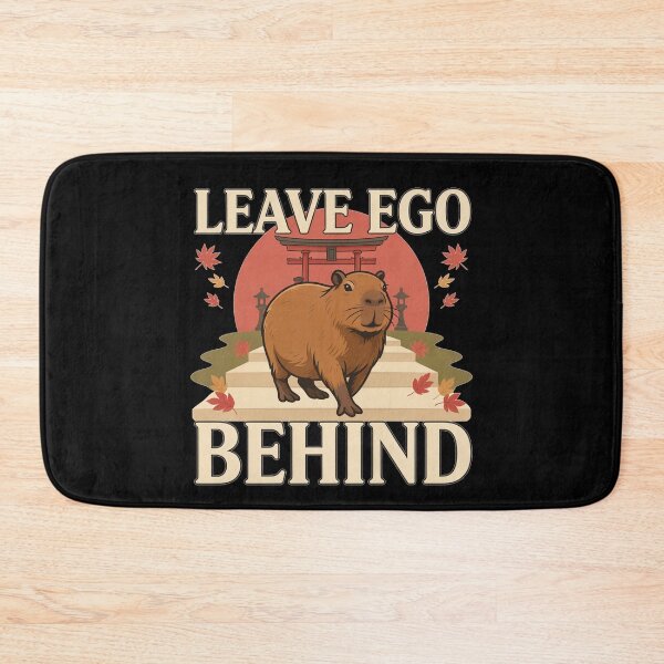 Item preview, Leave Ego Behind Capybara – Vintage Zen Temple Design designed and sold by No Excuses Supply.