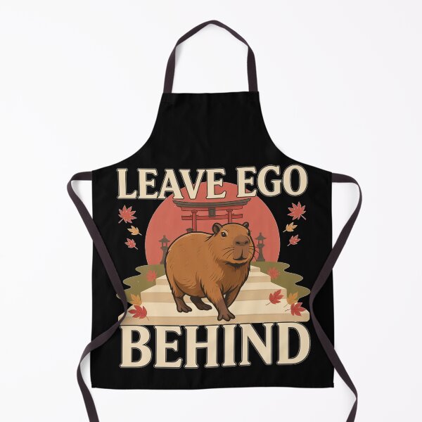 Item preview, Leave Ego Behind Capybara – Vintage Zen Temple Design designed and sold by No Excuses Supply.