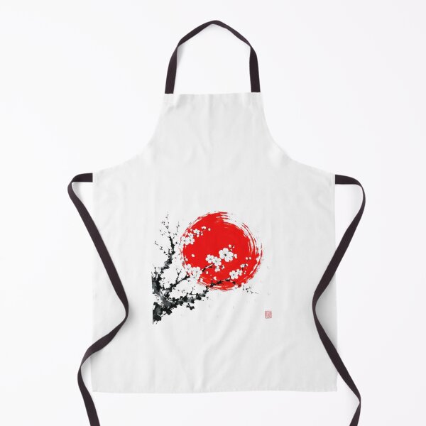 Item preview, Sumi-e Sakura Rain Sun Red Japanese White Background designed and sold by Natalia-Vlad.
