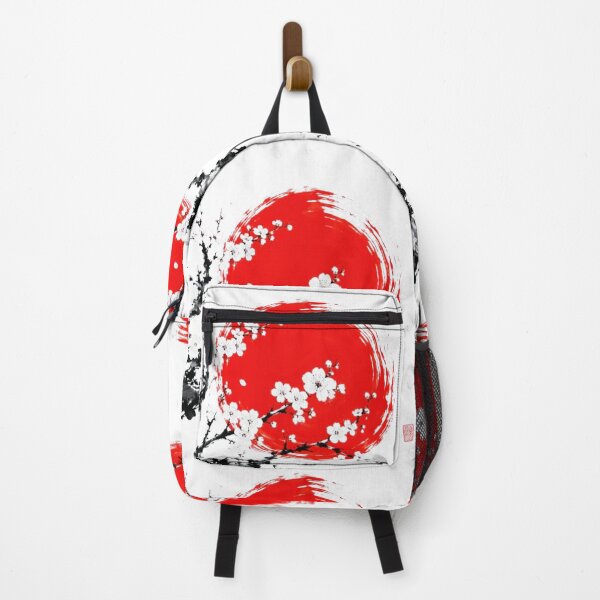 Item preview, Sumi-e Sakura Rain Sun Red Japanese White Background designed and sold by Natalia-Vlad.