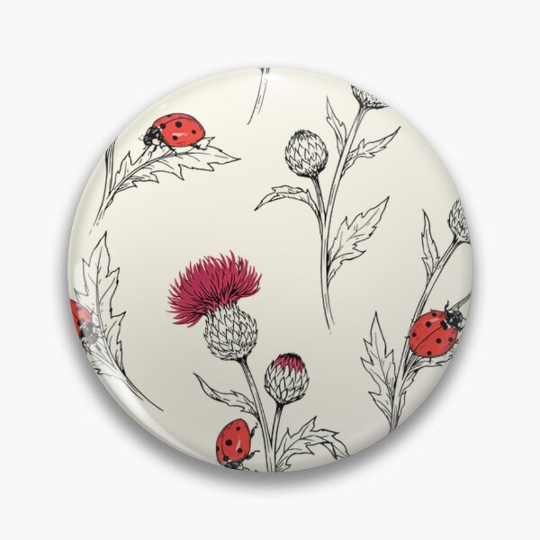 Item preview, Thistle Flowers and Ladybugs Pattern designed and sold by NuvoraNest.
