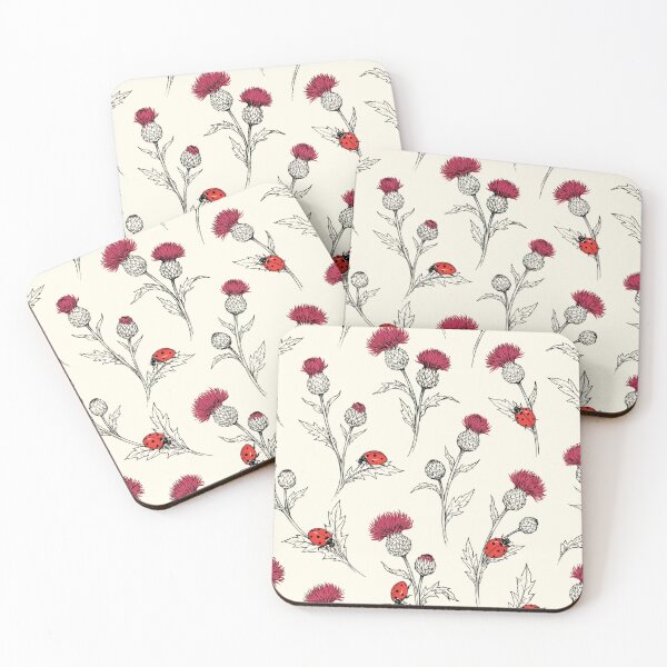 Item preview, Thistle Flowers and Ladybugs Pattern designed and sold by NuvoraNest.