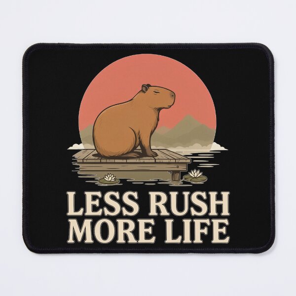 Item preview, Less Rush More Life Capybara – Vintage Mindful Nature Design designed and sold by No Excuses Supply.