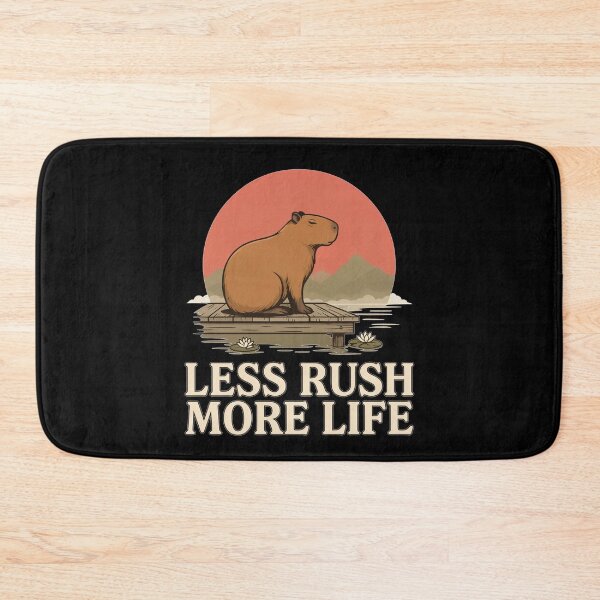 Item preview, Less Rush More Life Capybara – Vintage Mindful Nature Design designed and sold by No Excuses Supply.