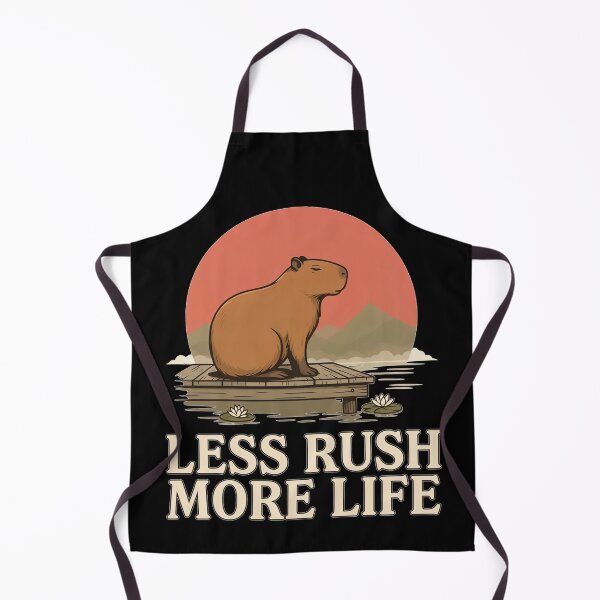 Item preview, Less Rush More Life Capybara – Vintage Mindful Nature Design designed and sold by No Excuses Supply.
