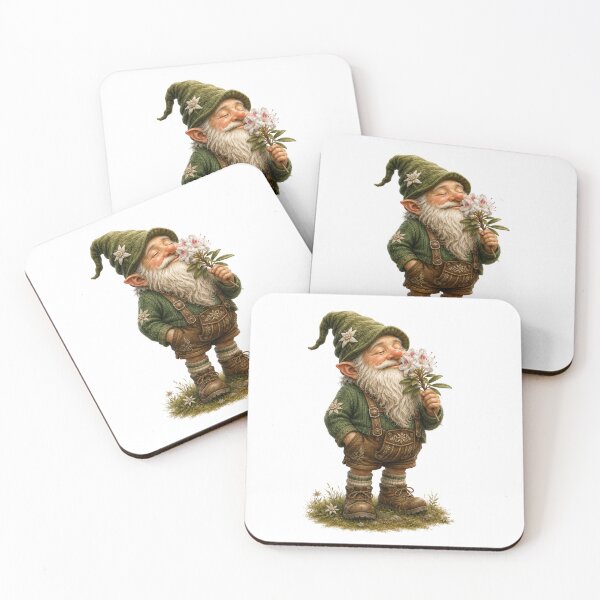 Item preview, Alpine Flower Lover Gnome – Peaceful Bavarian Vintage Nature Design designed and sold by Alpine-Ink.